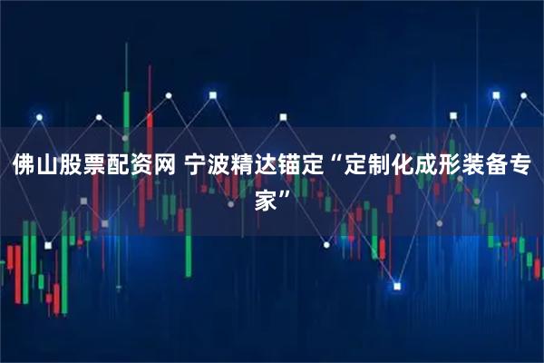 佛山股票配资网 宁波精达锚定“定制化成形装备专家”