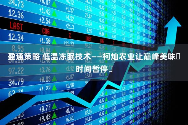 盈通策略 低温冻眠技术——柯灿农业让巅峰美味❝时间暂停❞